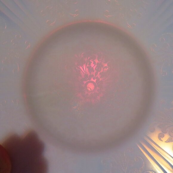3 VTG Macbeth Evans American Sweetheart White Chop Plate Platters, 1930 - Picture 5 of 9